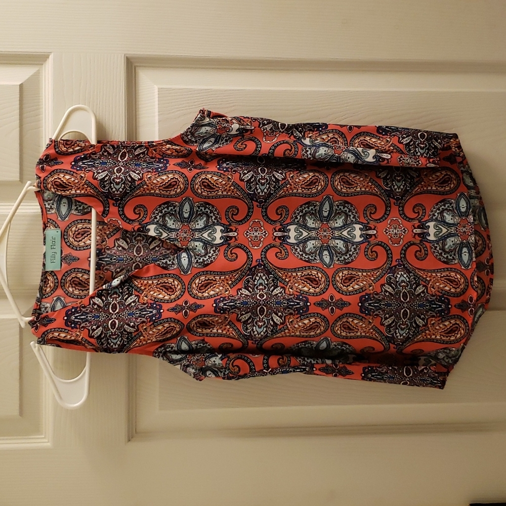 Filly Flair pink paisley printed sleeveless top